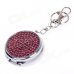 Portable Shining Rhinestone Stainless Steel Spring Lid Ashtray w/ Keyring - Silver + Red Portable Shining Rhinestone Stainless Steel Spring Lid Ashtray w/ Keyring - Silver + Red