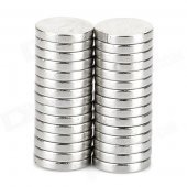 6 x 1mm Round N33 NdFeB Magnet - Silver (30 PCS)