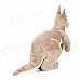 Cute Kangaroo w/ Baby Short Plush Doll Toy - Grey + Off-white