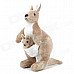 Cute Kangaroo w/ Baby Short Plush Doll Toy - Grey + Off-white