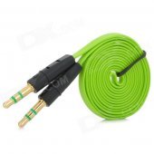 YG-35 3.5mm Male to Male Audio Connection Flat Cable - Green + Black (104cm)