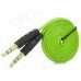 YG-35 3.5mm Male to Male Audio Connection Flat Cable - Green + Black (104cm) YG-35 3.5mm Male to Male Audio Connection Flat Cable - Green + Black (104cm)