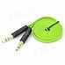 YG-35 3.5mm Male to Male Audio Connection Flat Cable - Green + Black (104cm) YG-35 3.5mm Male to Male Audio Connection Flat Cable - Green + Black (104cm)