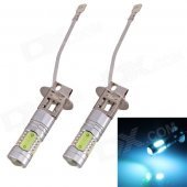 H3 7.5W 600lm 485nm 5-LED Ice Blue Car Foglight w/ Lens - (12V / 2 PCS)