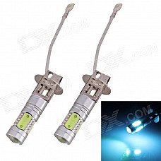 H3 7.5W 600lm 485nm 5-LED Ice Blue Car Foglight w/ Lens - (12V / 2 PCS)