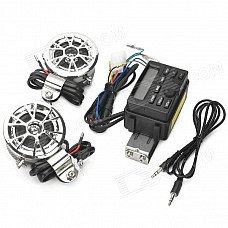 Waterproof 2.0" LCD Electronic Motorcycle MP3 Player w/ FM / Clock + Speakers - Black Waterproof 2.0" LCD Electronic Motorcycle MP3 Player w/ FM / Clock + Speakers - Black