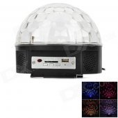 ZnDiy-BRY Sound Control 18W RGB LED Crystal Magic Ball Light - Black + White (EU Plug)