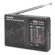 TECSUN R-202T Portable Pocket 2~5 Channel FM Radio - Black (2 x AA) TECSUN R-202T Portable Pocket 2~5 Channel FM Radio - Black (2 x AA)