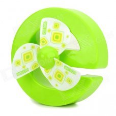 012-317 Creative Cartoon e-shape USB Powered 1-Mode 3-Blades Fan - Green 012-317 Creative Cartoon e-shape USB Powered 1-Mode 3-Blades Fan - Green
