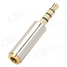 3.5mm Male to 3.5mm Female Stainless Steel Earphone Audio Adapter - Silver + Golden 3.5mm Male to 3.5mm Female Stainless Steel Earphone Audio Adapter - Silver + Golden