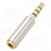 3.5mm Male to 3.5mm Female Stainless Steel Earphone Audio Adapter - Silver + Golden 3.5mm Male to 3.5mm Female Stainless Steel Earphone Audio Adapter - Silver + Golden
