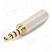 3.5mm Male to 3.5mm Female Stainless Steel Earphone Audio Adapter - Silver + Golden 3.5mm Male to 3.5mm Female Stainless Steel Earphone Audio Adapter - Silver + Golden