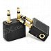 3.5mm Double Male to 3.5mm Female stereo Plug Adapter - Black + Golden (2 PCS) 3.5mm Double Male to 3.5mm Female stereo Plug Adapter - Black + Golden (2 PCS)