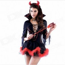 Sexy Devil Style Halloween Costumes Suit Set - Black (Free Size)