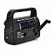 Degen DE16 Multifunction Handcranking / Solar Powered Radio w/ 3-LED Lamp - Black + White