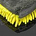 Chenille + Velvet Car Washer Cleaner Glove - Yellow + Grey Chenille + Velvet Car Washer Cleaner Glove - Yellow + Grey
