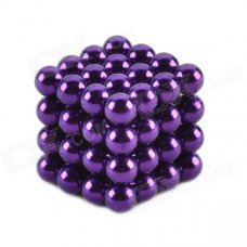 ZT-64 5mm Neodymium Iron DIY Educational Toys Set - Purple (64 PCS)