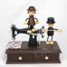 Cute Dolls Sewing Machine Style Music Box - Black + Brown Cute Dolls Sewing Machine Style Music Box - Black + Brown