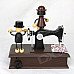 Cute Dolls Sewing Machine Style Music Box - Black + Brown Cute Dolls Sewing Machine Style Music Box - Black + Brown