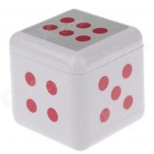 Plastic Dice Style Rotary Top Ashtray - Silver + Red + White