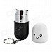 102-3 Capsule Style Creative Butane Gas Lighter w/ Keychain - Black + White
