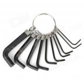 10-in-1 Hex Key Wrenches Set - Silver + Black