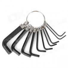 10-in-1 Hex Key Wrenches Set - Silver + Black