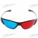 Re-useable Sport Style Plastic Frame Resin Lens Anaglyphic Red + Blue 3D Glasses