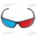 Re-useable Style Plastic Sanded Frame Resin Lens Anaglyphic Red + Blue 3D Glasses