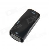 E-129 HDMI Female to VGA Female and Audio Adapter w/ 3.5mm Port - Black