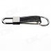 Calmoon 001 Simple Fashionable Men's Waist Leather Zinc Alloy Keychain - Black + Silver Calmoon 001 Simple Fashionable Men's Waist Leather Zinc Alloy Keychain - Black + Silver