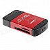 Compact All-in-One USB 2.0 SD / MMC / RS-MMC /Mini SD/TF/M2 Memory Card Reader - Red+Black Compact All-in-One USB 2.0 SD / MMC / RS-MMC /Mini SD/TF/M2 Memory Card Reader - Red+Black