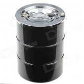 4477 Extrusion Switch Stainless Steel Ashtray - Black + Silver