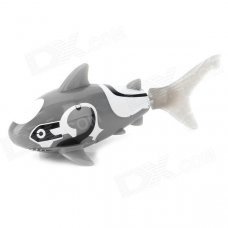 F2 Shark Style Electronic Fish Toy - Grey + White (2 x LR44)