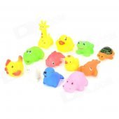 8004 12-in-1 Kid's Bathing Non-Toxic Vinyl Squeaky Toys Set - Multicolored