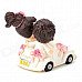 9694 Wedding Couple in the Car Style Resin Display Model Toy - White + Pink 9694 Wedding Couple in the Car Style Resin Display Model Toy - White + Pink