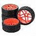 85R-803 Replacement Plastic + Rubber Wheel Tyer for 1/8 Off-road Vehicle - Black + Red (4 PCS) 85R-803 Replacement Plastic + Rubber Wheel Tyer for 1/8 Off-road Vehicle - Black + Red (4 PCS)