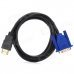 JJBY HDMI 1.4 Male to VGA Male Display Cable - Black + Blue JJBY HDMI 1.4 Male to VGA Male Display Cable - Black + Blue