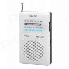 OJADE OE-1202 Mini Portable AM / FM 2-Band Radio - White + Black (2 x AA) OJADE OE-1202 Mini Portable AM / FM 2-Band Radio - White + Black (2 x AA)