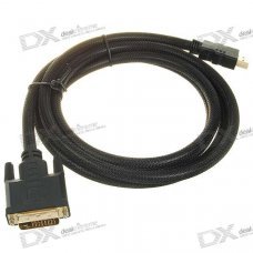 Gold Plated 1080P HDMI V1.3 Male to DVI Male Connection Cable (1.7M-Length) Gold Plated 1080P HDMI V1.3 Male to DVI Male Connection Cable (1.7M-Length)