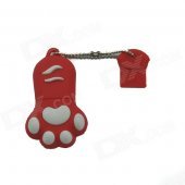 Cat Paw USB 2.0 Flash Drive - Red + White (8GB)