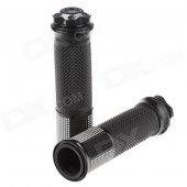 QC-H-286C Replacement Motorcycle Aluminum Alloy Mechanical Cutting Handle Grips - Black (Pair)