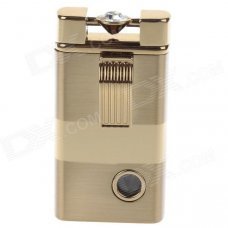 Stylish Windproof Aluminum Alloy Green Flame Butane Jet Lighter w/ Rhinestone - Golden Stylish Windproof Aluminum Alloy Green Flame Butane Jet Lighter w/ Rhinestone - Golden
