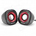 SENICC SN-458 Mini Desktop Digital Speaker - Black + Red + Silver (Pair)