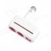 SHUNWEI SD-1918 Rotatable Dual USB Dual Car Cigarette Lighter Charger Adapter - White + Red