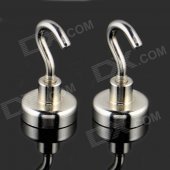 D25mm NdFeB Magnetic Hooks - Silver (2 PCS)