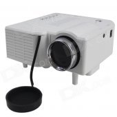 RuiQ UC-30 24W Portable Mini LCD Projector w/ SD / AV / VGA / HDMI - White (EU Plug / 100~240V)