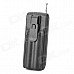 DEKKO DK-9921 Portable Mini Pocket FM Radio - Black + White + Silver (2 x AA)