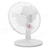 HK-F2030 USB Powered Head-Shaking 3-Blade 2-Mode Desktop Fan - White