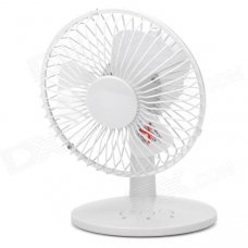 HK-F2030 USB Powered Head-Shaking 3-Blade 2-Mode Desktop Fan - White HK-F2030 USB Powered Head-Shaking 3-Blade 2-Mode Desktop Fan - White